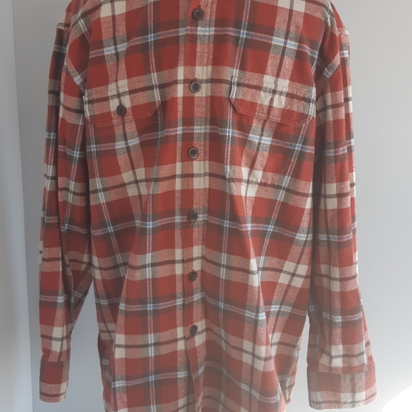 Midtown Plaid Shirt Button Down Short Sleeve Red White Mens Size L - Picture 8 of 13